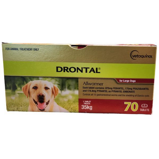 Drontal Allwormer Tablets for Dogs 77 lbs